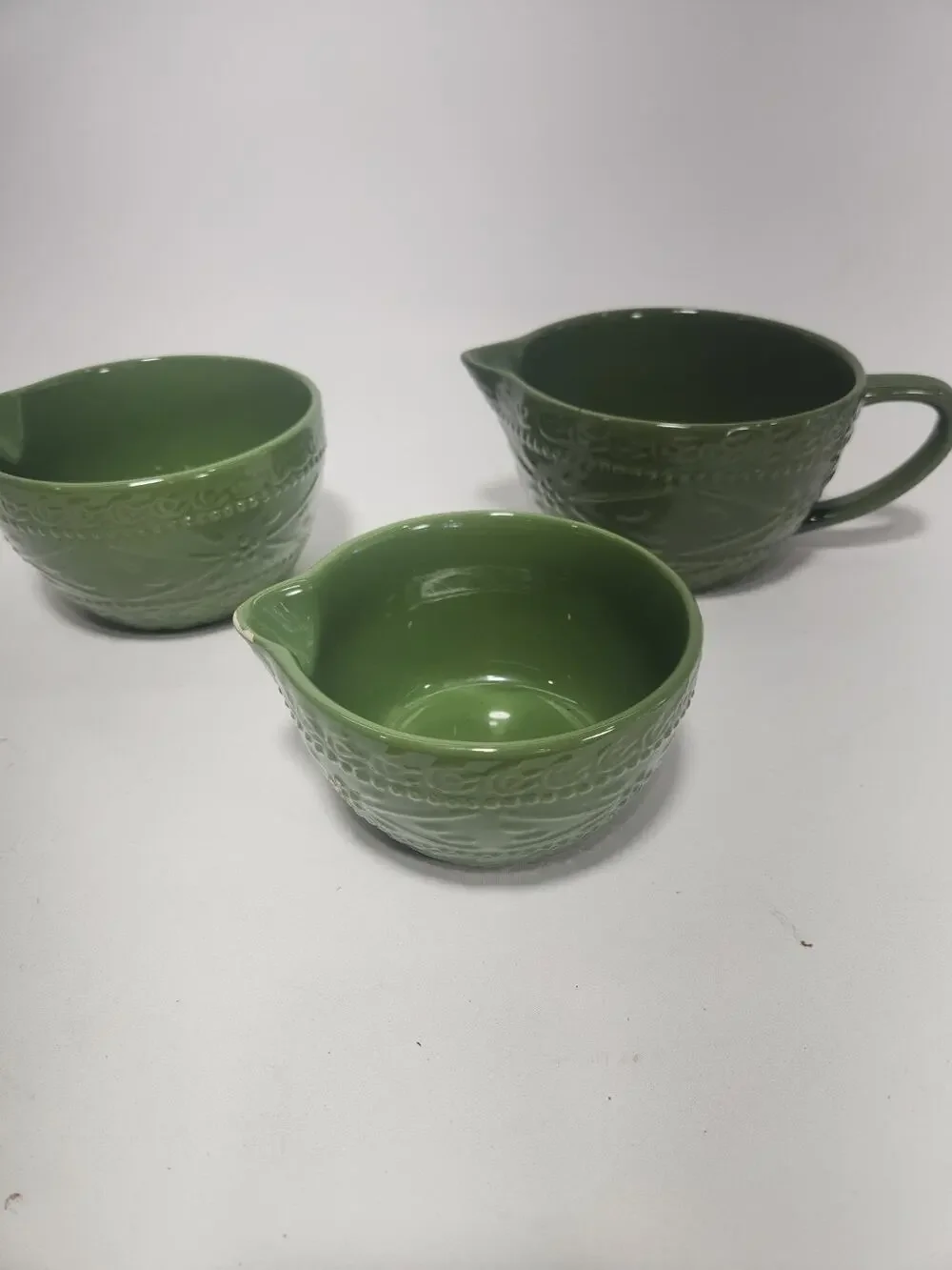 Temp-tations by Tara Old World Green Nesting Batter Mixing Bowls Set of 3 1.5QT